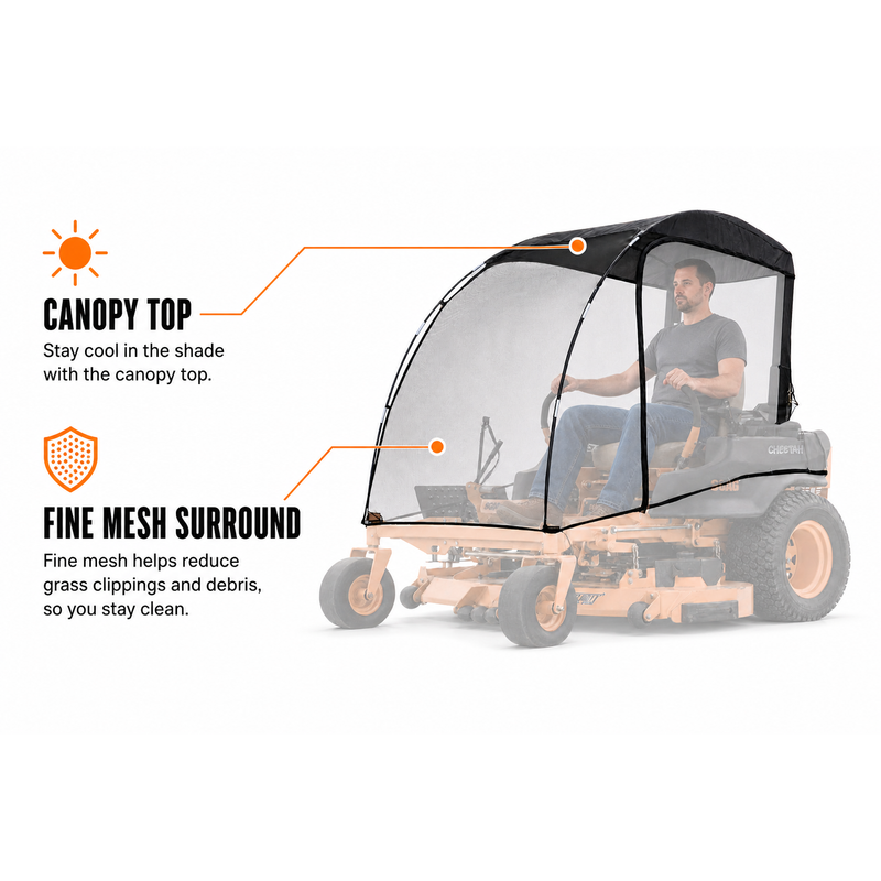 Best Zero-Turn Mower Canopy in 2026: Fabric Shade vs. Hard Top vs. Mesh Enclosure